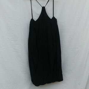 J MARY demi-couture draped black bubble silk lined dress size 6
